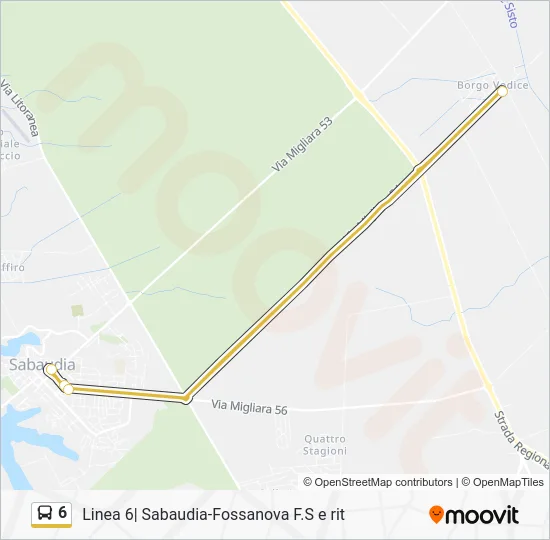 Percorso linea bus 6