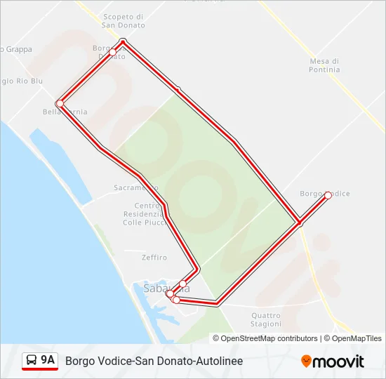 9A Bus Line Map