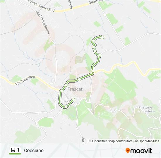 1 Bus Line Map