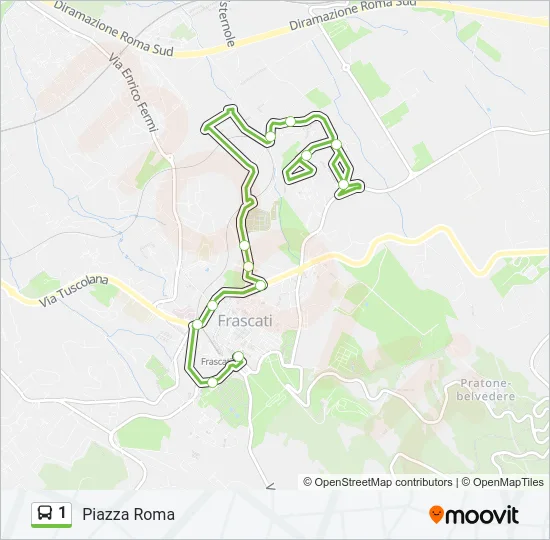 1 Bus Line Map