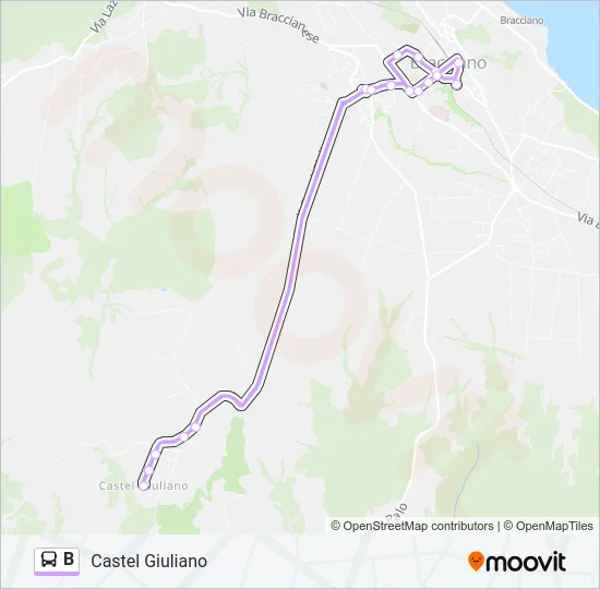 B Bus Line Map