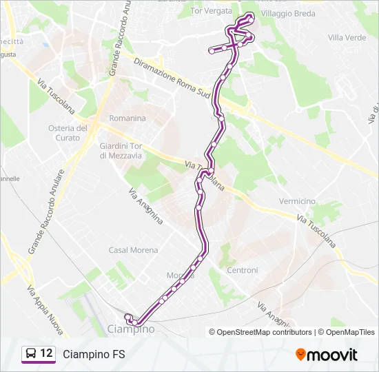 12 Bus Line Map