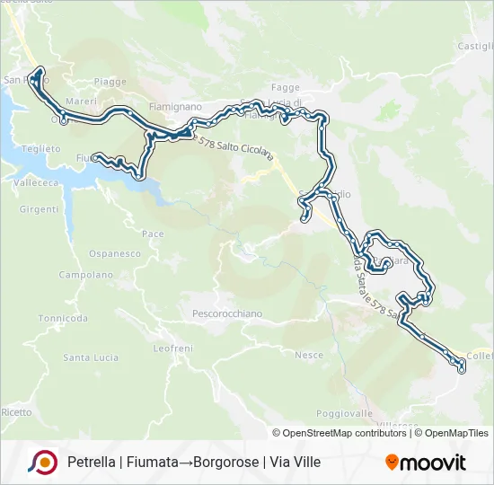 Percorso linea bus COTRAL