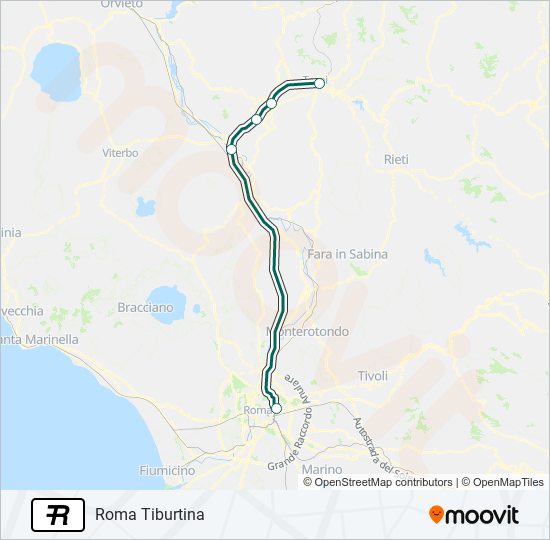 Percorso linea treno R