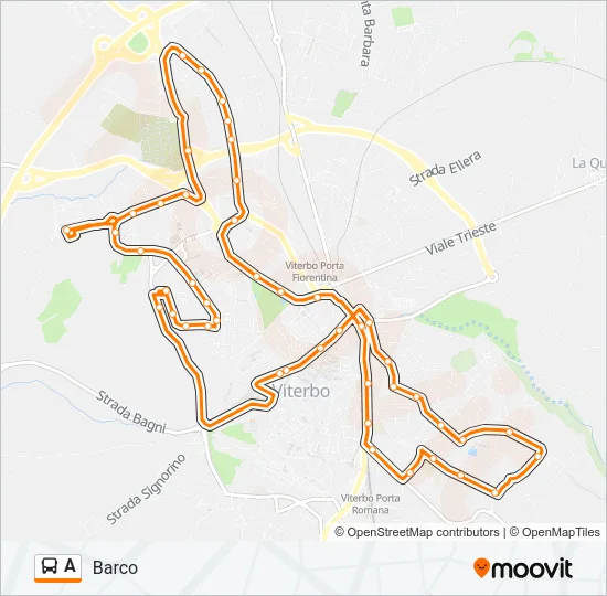 Percorso linea bus A