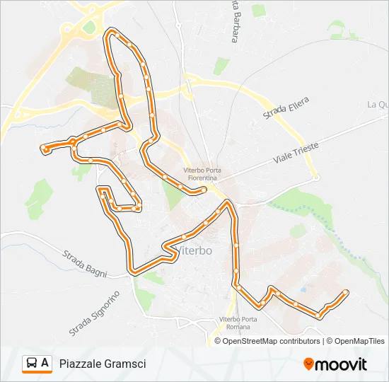 Percorso linea bus A