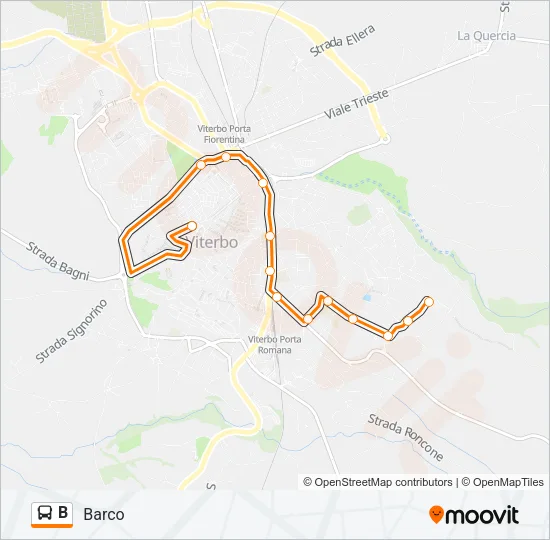 B Bus Line Map