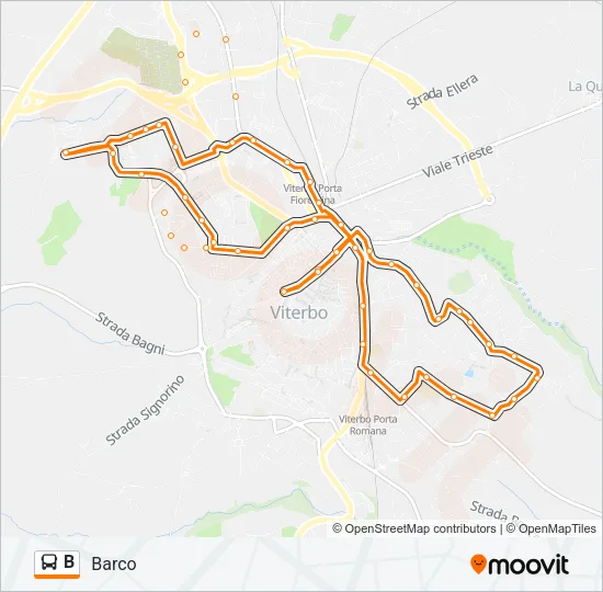 B Bus Line Map