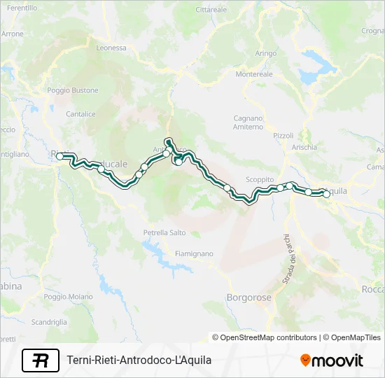 Percorso linea treno R