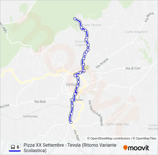 Percorso linea bus 6