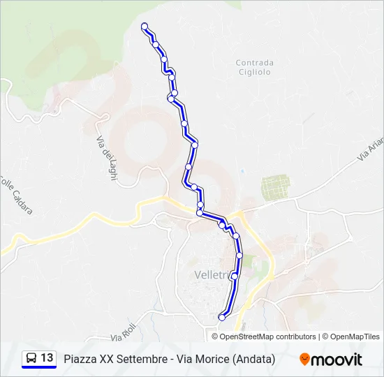 13 Bus Line Map