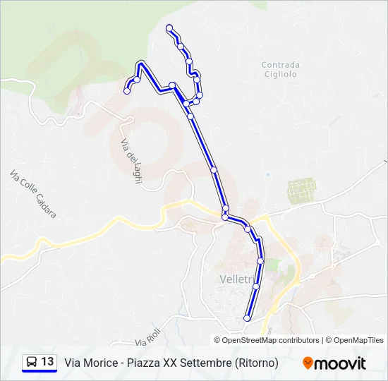 13 Bus Line Map