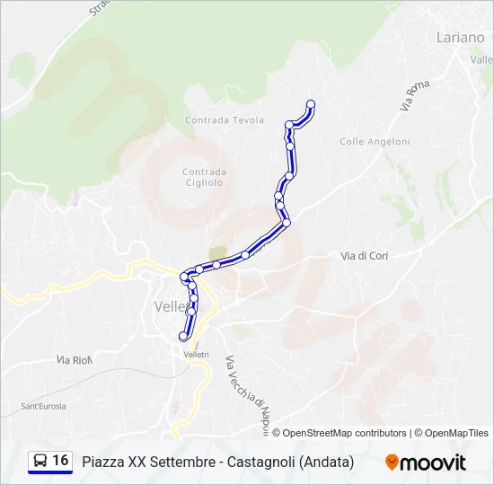 16 Bus Line Map