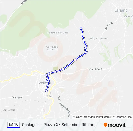 16 Bus Line Map
