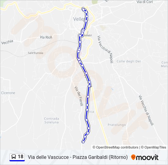 Percorso linea  18