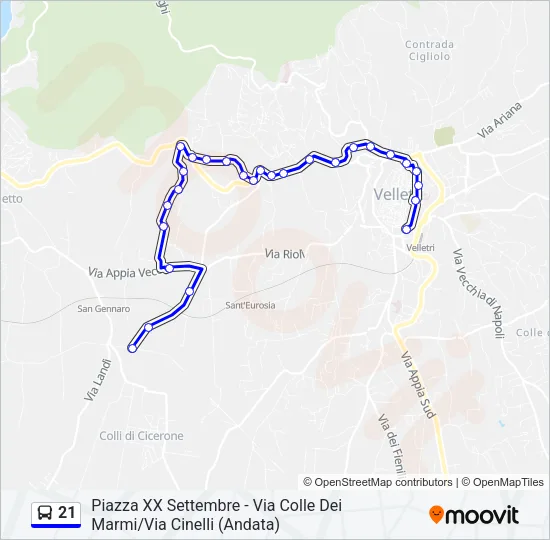 21 Bus Line Map
