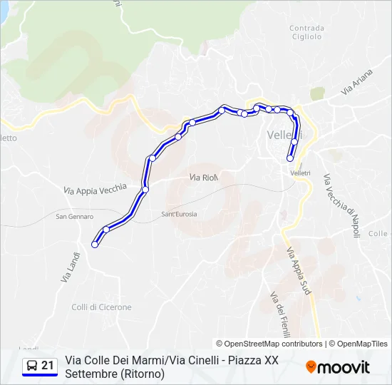 21 Bus Line Map