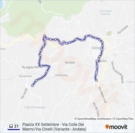 21 Bus Line Map
