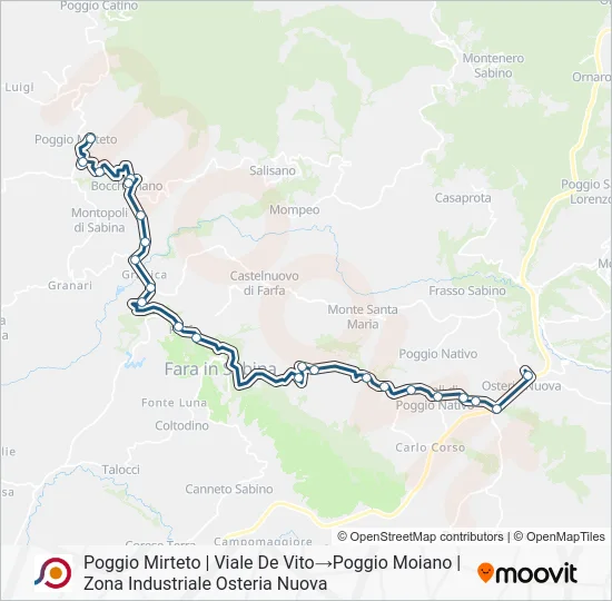 Percorso linea bus COTRAL