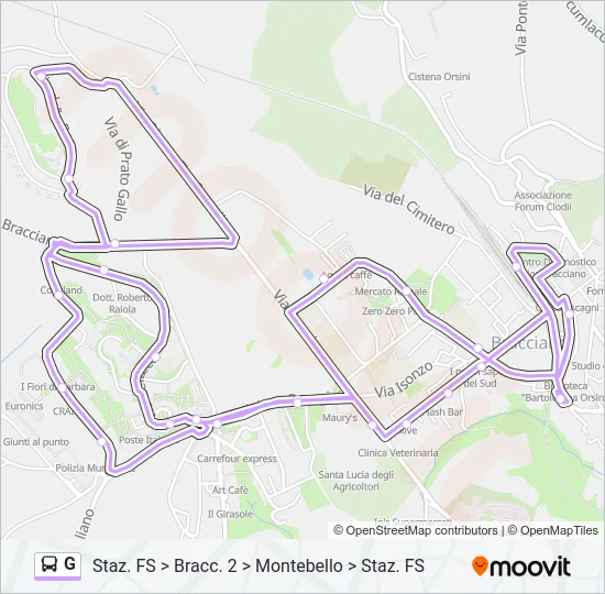 G Bus Line Map