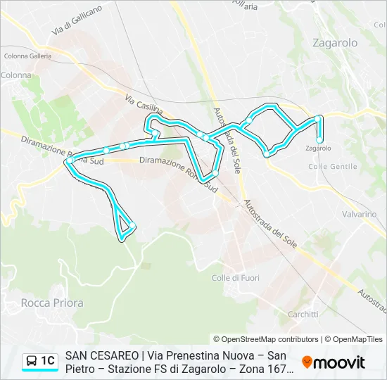 1C Bus Line Map