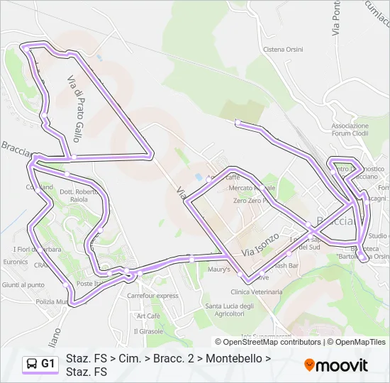 G1 Bus Line Map