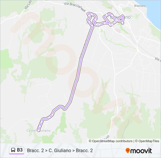 Percorso linea bus B3