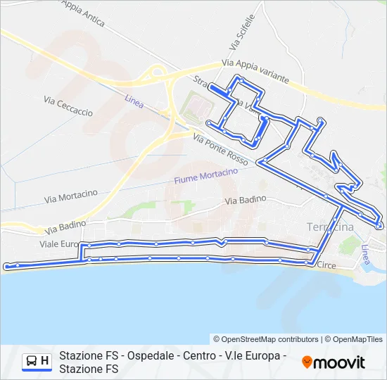 H Bus Line Map