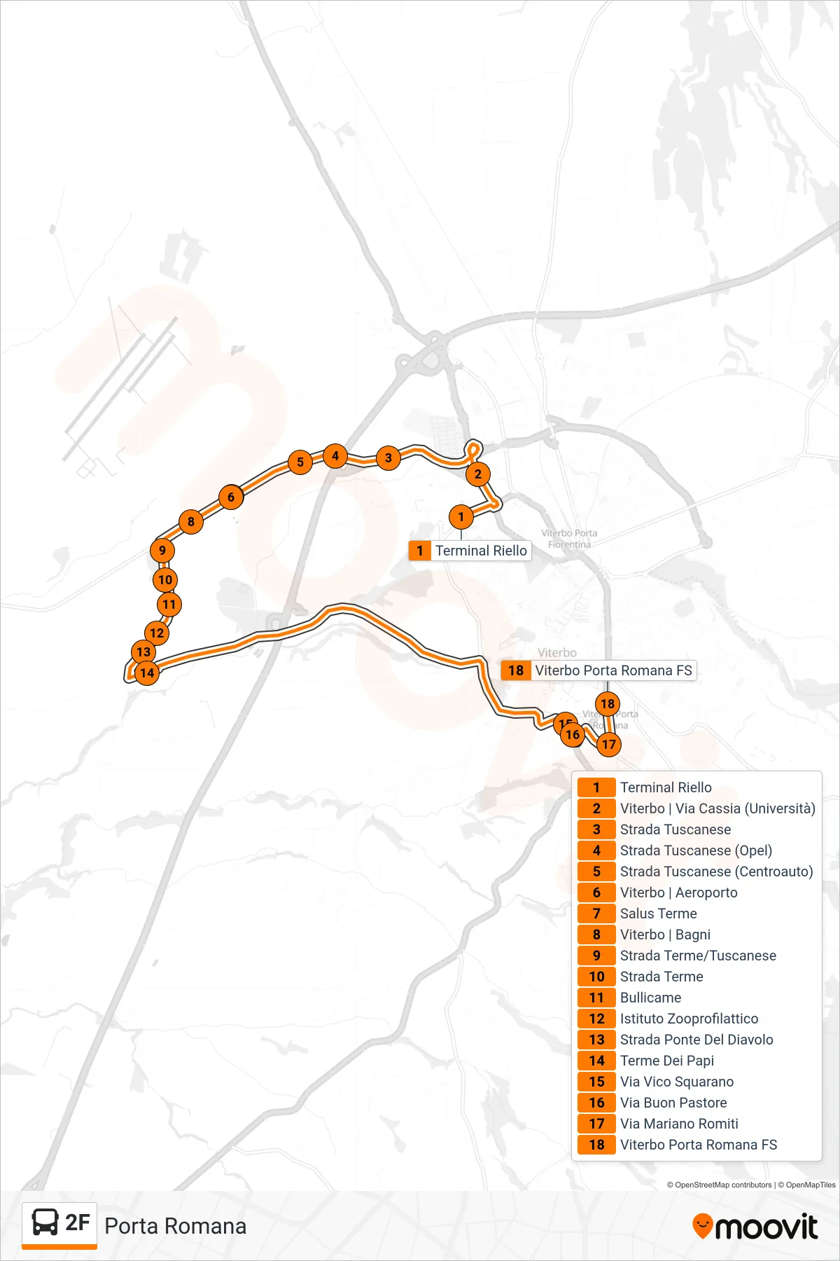 Linea 2F bus (Porta Romana) - Percorsi e fermate sulla mappa