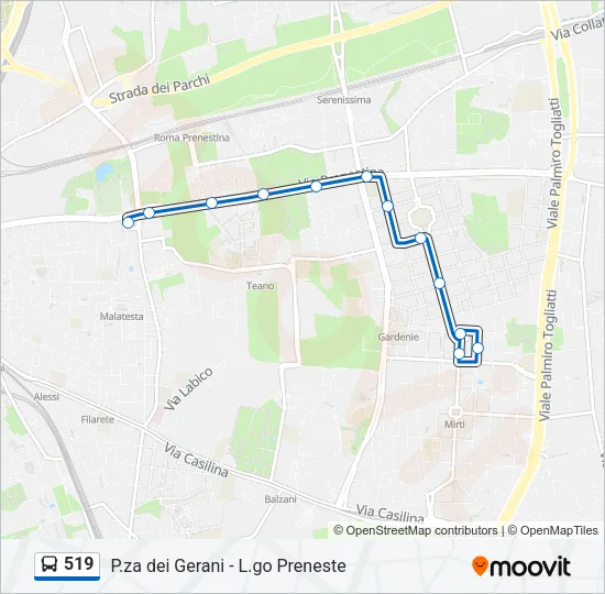 519 Bus Line Map