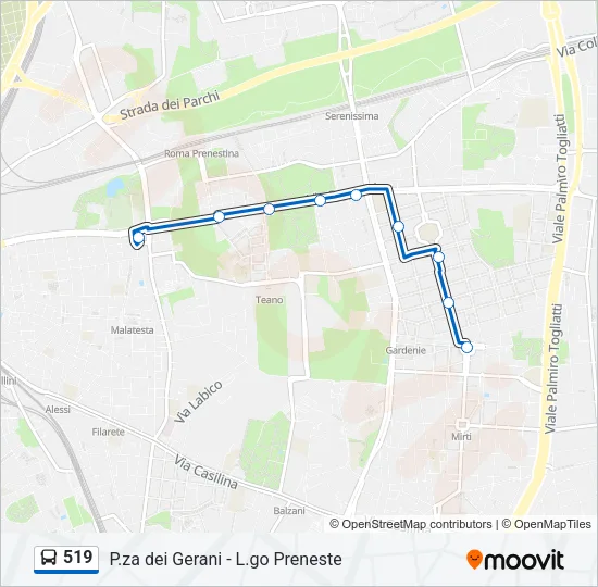 519 Bus Line Map