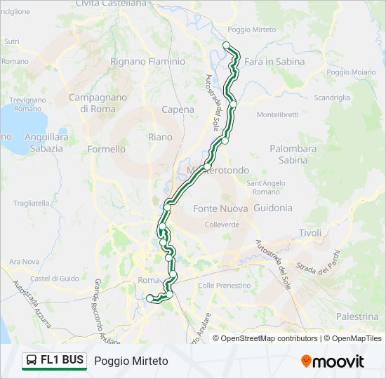 Percorso linea bus FL1 BUS