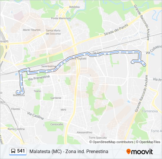 541 bus Line Map