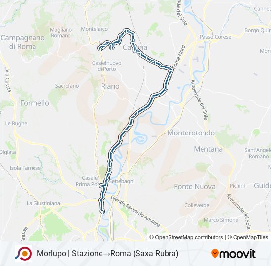 Percorso linea bus COTRAL