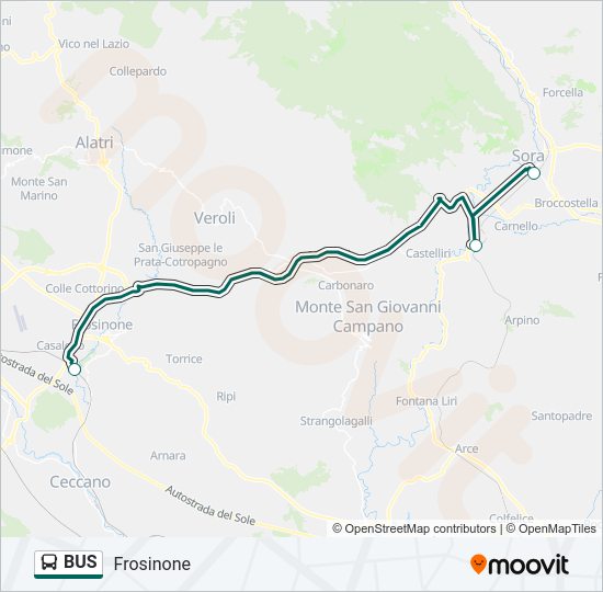 Mappa della linea BUS