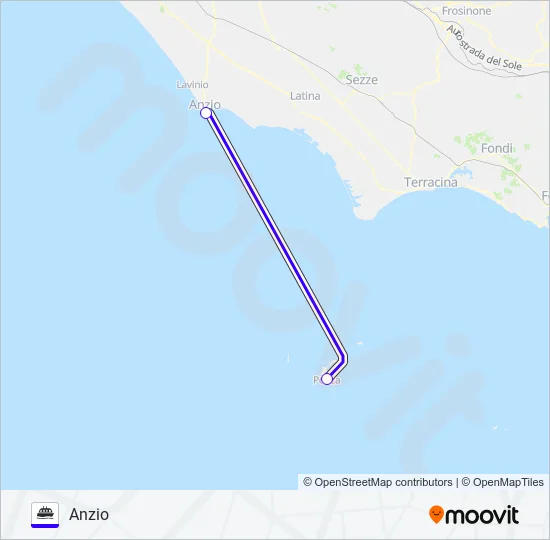 LAZIOMAR Ferry Line Map