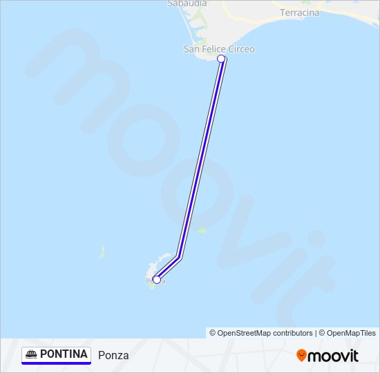 PONTINA ferry Line Map