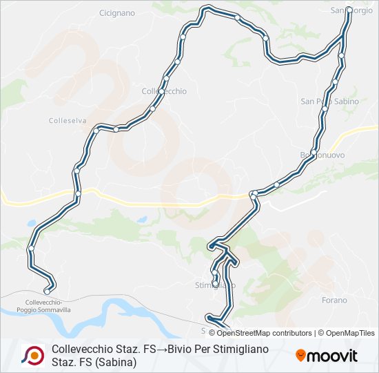 Percorso linea bus COTRAL