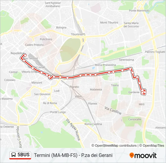 5BUS Bus Line Map
