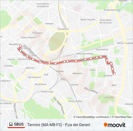 5BUS Bus Line Map
