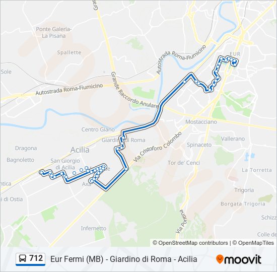 712 bus Line Map