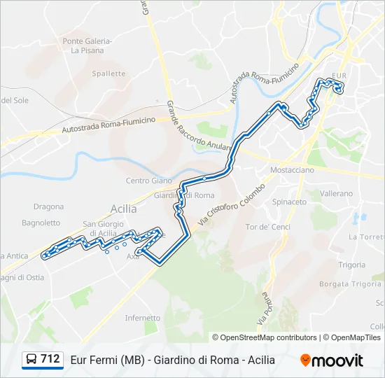 712 Bus Line Map