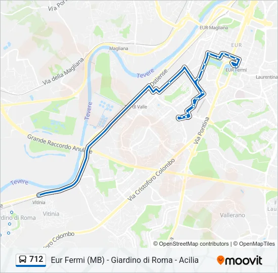 712 Bus Line Map