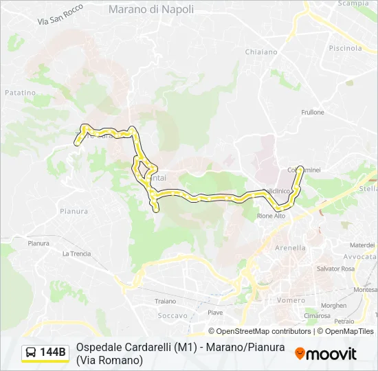144B Bus Line Map