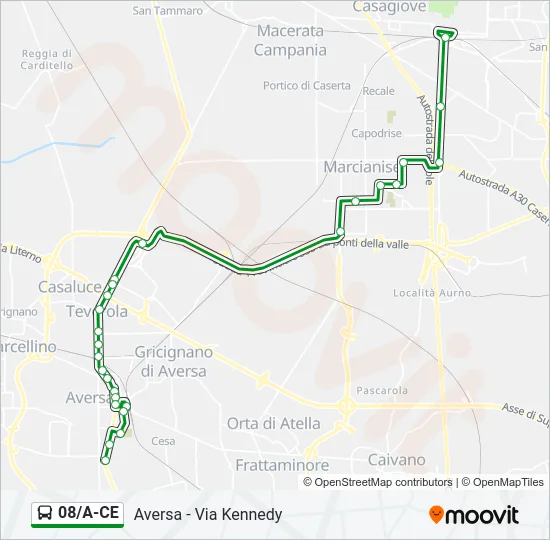 08/A-CE Bus Line Map
