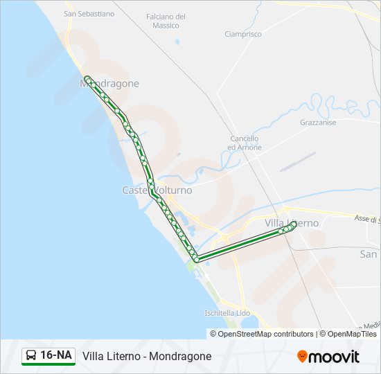 Percorso linea bus 16-NA