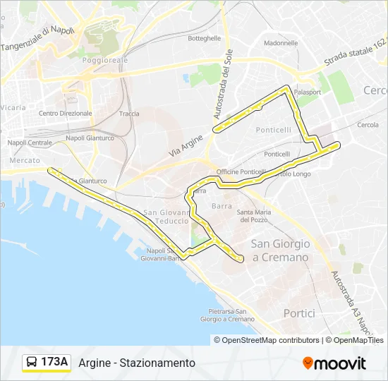 173A Bus Line Map