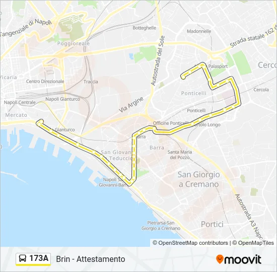 173A Bus Line Map