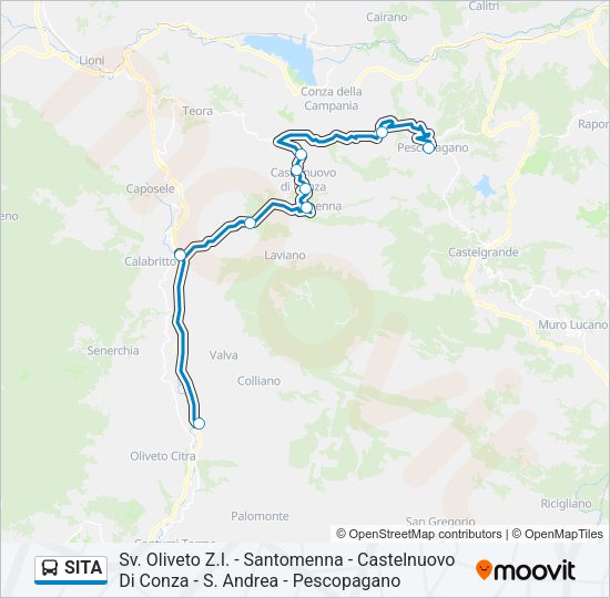Percorso linea bus SITA