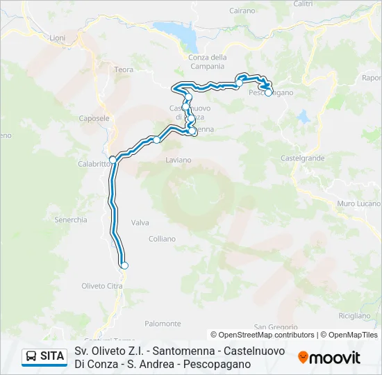 Percorso linea bus SITA